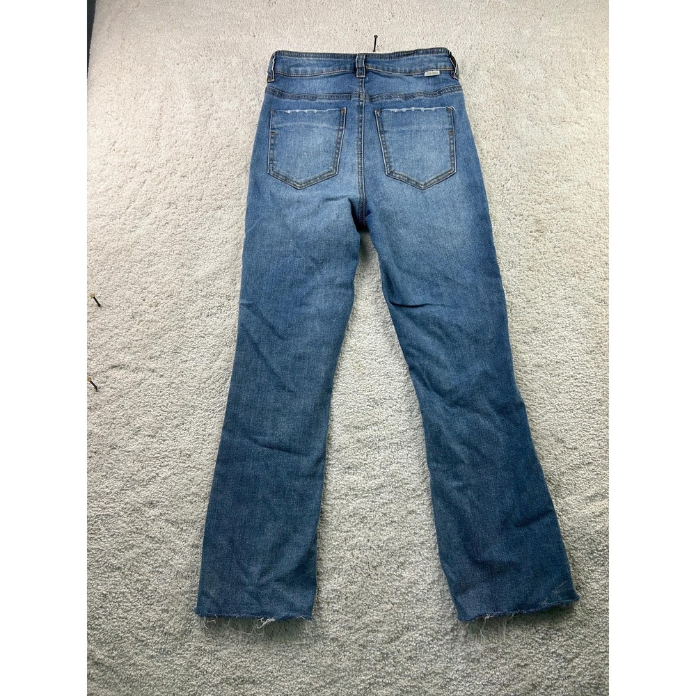 Sky and Sparrow Jeans Womens 1 Blue High Rise Straight Leg Raw Hem Vintage Style - Picture 10 of 12
